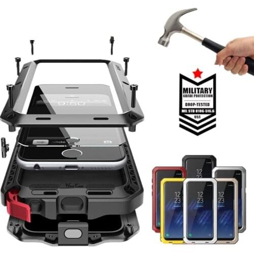 Luxury Armor Metal Heavy Duty Protection Case for Samsung Galaxy S21 S7 Note 20 10 9 8 Edge S8 S9 S10 Plus S10e Shockproof Cover