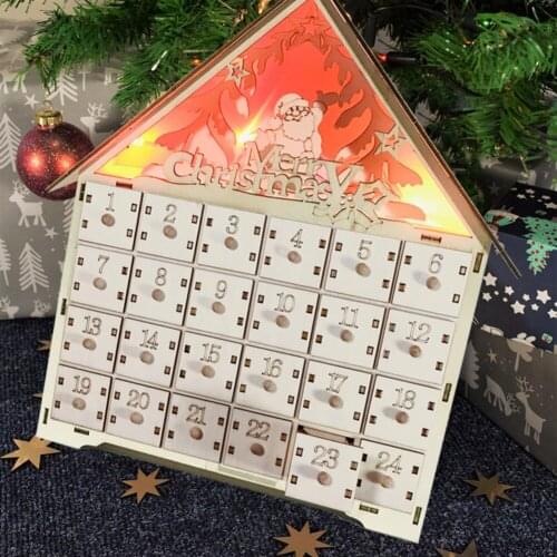 Xmas Countdown Advent Calendar Chocolate Box Cabinets Reusable Drawers Christmas For Handmade Christmas Party Accessories new