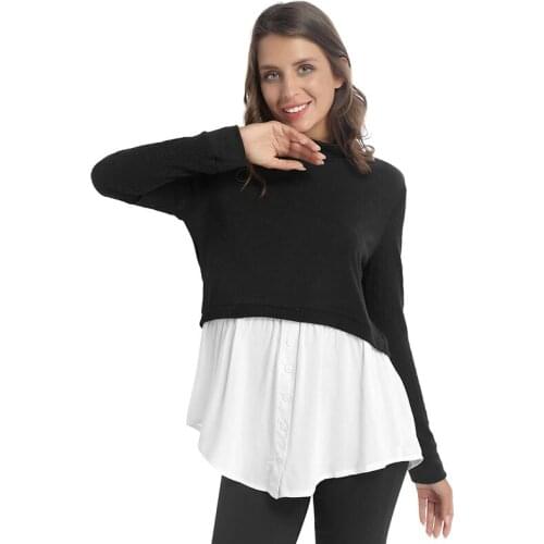 Spring Autumn Black Knitted Tops Sweaters Women Turtleneck Shirts Patchwork Long Sleeve Vintage 90s Y2k Street Pullover Jumper