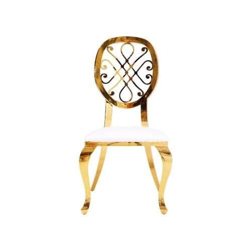 Custom modern simple style metal PU leather dining chair with hollow backrest leisure high quality stool for dining room club