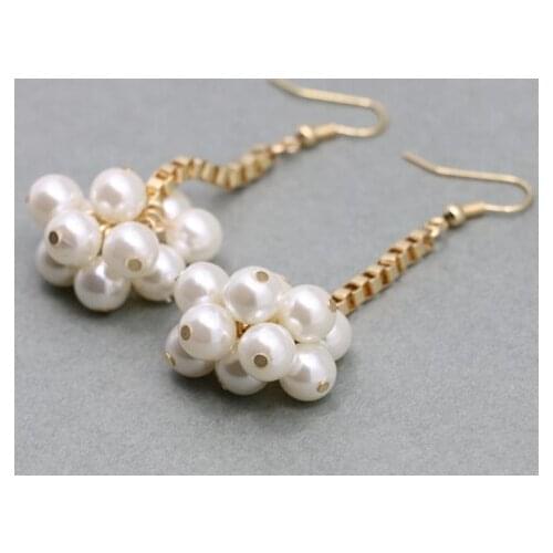 Promotion price Natural imitation pearl flower black&white earrings brand cc allied express jewelry