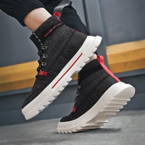 Cloth shoes high cowboy dress sneakers mens for summer 2020 mesh male top red boot breathable on winter classic black uomo men