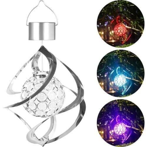 IP65 Water Resistant Hanging Solar Lights Wind Chimes Lights LED Color Changing Hanging Spinner Lamp for Garden Patio Balcony