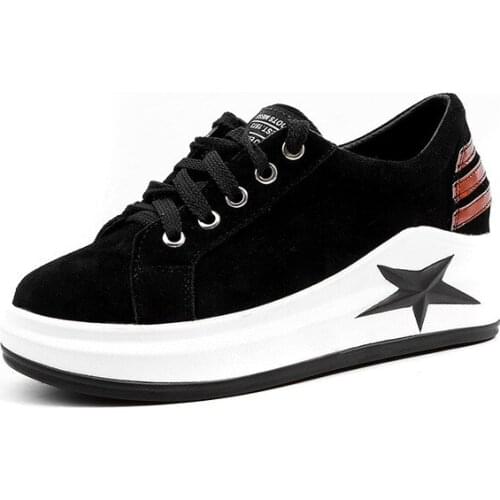 Big yards for womens shoes 41-43 thick bottom leather with joker casual student 31-33 sports shoes 1831 small yard