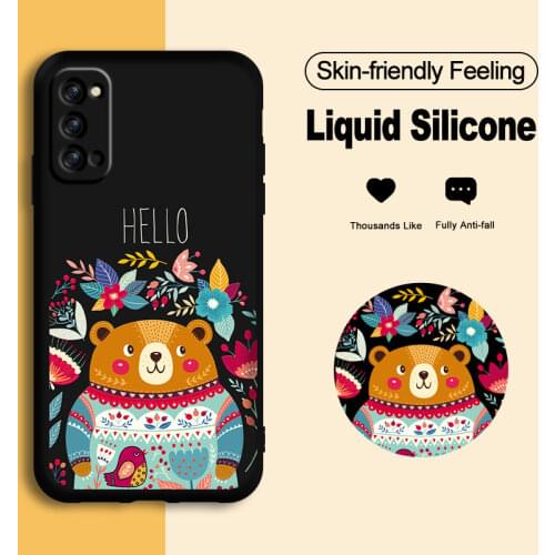 ASINA Liquid Silicone Case For OPPO Reno 5 4 3 2 Pro Shockproof Cute Cartoon Cover Bumper For Realme X7 Find X3 Lite Cool Fundas