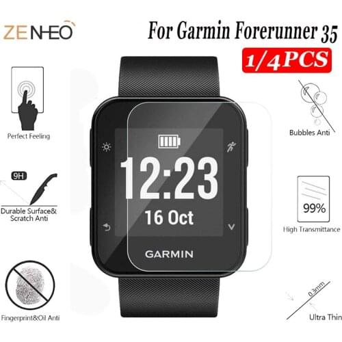 1/4pcs Clear Film Tempered Glass Screen Protector For Garmin Forerunner 35 Smart Watch Protective Films Watch Accessories