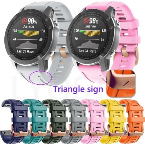 20mm Sport Silicone Watchband for Garmin Fenix 6X 6 6S Pro 5X 5S Plus Rose gold buckle EasyFit Quick Release Wrist strap Correa