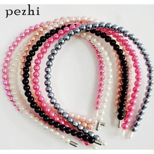 5pcs Headwear cute pearl girl headband hair band lady style color pearl headband wild temperament hair accessories