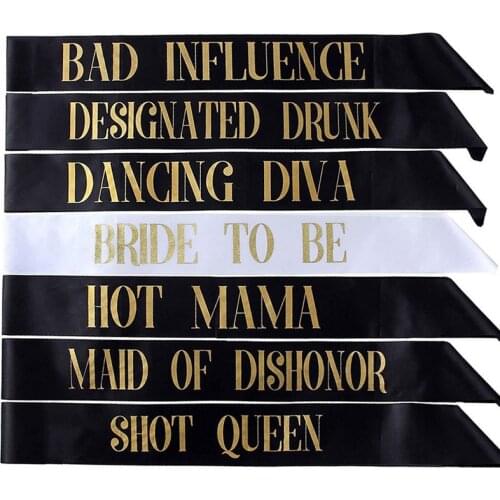 7PCS Sash Bachelorette achelorette Sashes Bride to Be Sash Bride to Be Sash Wed'ding Party Decorations Supplies OEM Hot Mama