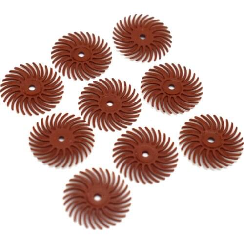 10pcs 19mm Radial Bristle Abrasive Brush polishing grinding wheels with 2pcs 2.35mm mandrels