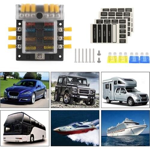 Areyourshop 6 Way Fuse Block Detachable Removable Negative Electrode Holder Waterproof