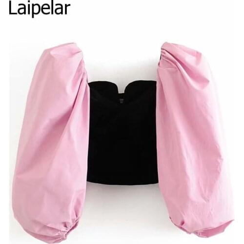 Patchwork Velvet Blouses Lantern Sleeve Shirts Female Casual Short Style Chic Tops Blusas Mujer