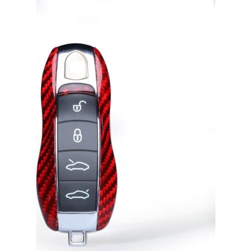 Carbon Fiber Car Key Case Protective Shell Styling Bag Box For Porsche Cayenne Macan Cayman Boxster 911