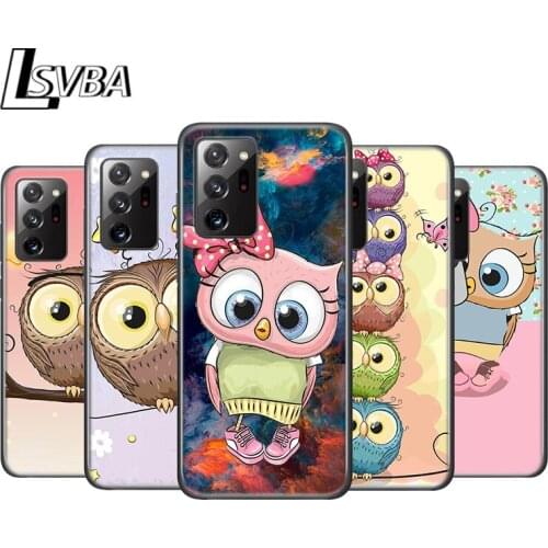 Cute Owl Hearts Lover For Samsung S20 FE Ultra Lite Plus A91 A72 A71 A52 A51 A41 A31 A21S A21 A11 A02S A01 Phone Case