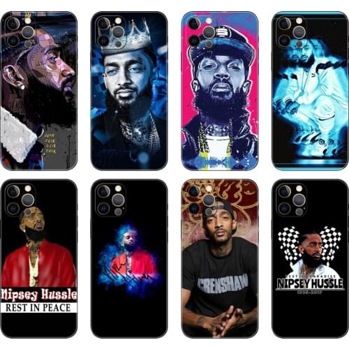Black tpu case for iphone 5 5s se 2020 6 6s 7 8 plus x 10 XR XS 11 12 mini pro MAX back cover Rapper Nipsey Hussle