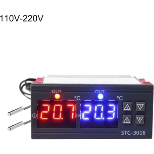Digital Temperature Controller Double Thermostat Heating Cooling 10A AC110V 220V