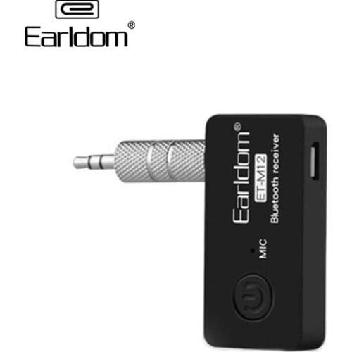 Earldom Car Vehicle Automobile Bluetooth Adapter Receiver to 3.5mm AUX Car Audio Plu