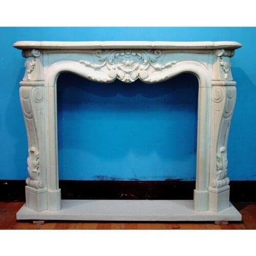 Stone fireplace mantel customizing W130cm carved marble frame classic concise European style