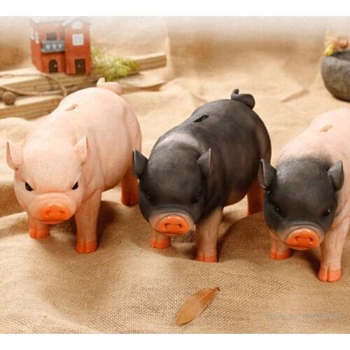 CHINA WANGYIRUO Large three-color super cute piggy resin piggy bank creative ornaments resin crafts gifts children piggy bank