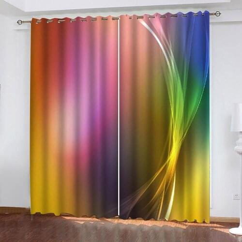 Beautiful Photo Fashion Customized 3D Curtains colorful rainbow curtains Thick shading soundproof windproof curtain
