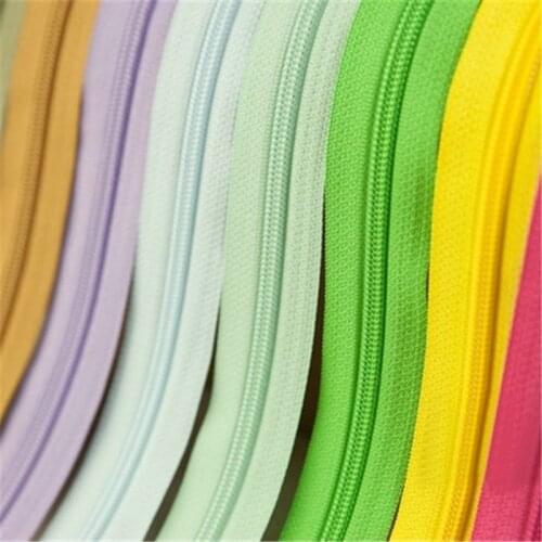 5# 3.2cm wide colorful nylon zipper DIY Luggage bag accessories zipper 15meter gift 15pcs color zipper puller