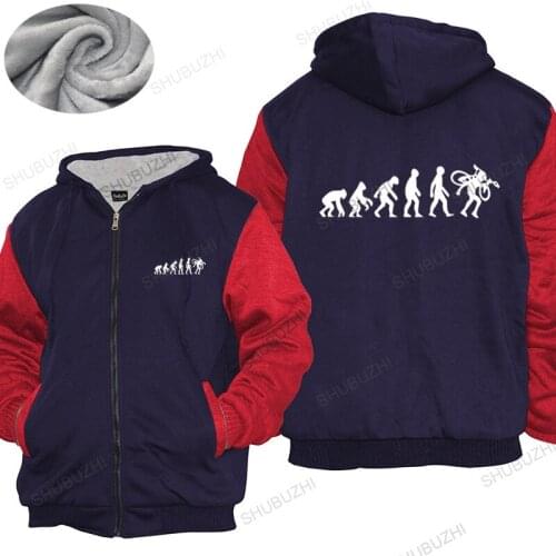 New fashion thick hoody coat Evolution Of Man Cyclo-cross - Mens thick hoody - Cyclocross - Bicycle thick hoody Drop Shipping