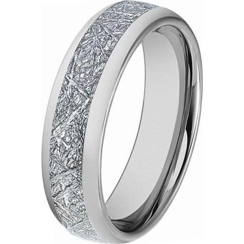 Custom Wholesale 8mm 6mm 4mm Meteorite Tungsten Wedding Ring Domed Wedding Band Engagement Ring US Size 4-15 Free Laser Logo