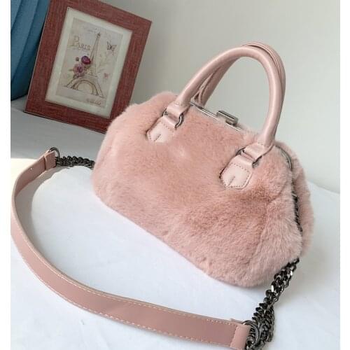 Plush Large Clutch New Crossbody Bags Famous Brands Women Shoulder Bag Ladies Handbags 2021 Winter Womens Hand Bag and Purses