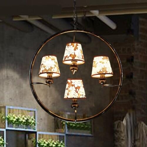 Retro iron cloth Pattern pendant lights industrial wind restaurant bar hotel nostalgia cafe study home lighting lamp ZA GY278