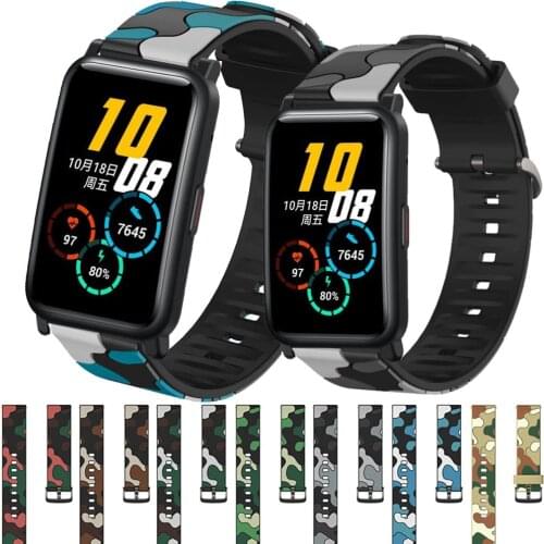 Camouflage Silicone Strap For Huawei Honor ES/GS Pro Smart Watch Band Replaceable Wristbands For Huawei Watch GT 2 Pro Correa