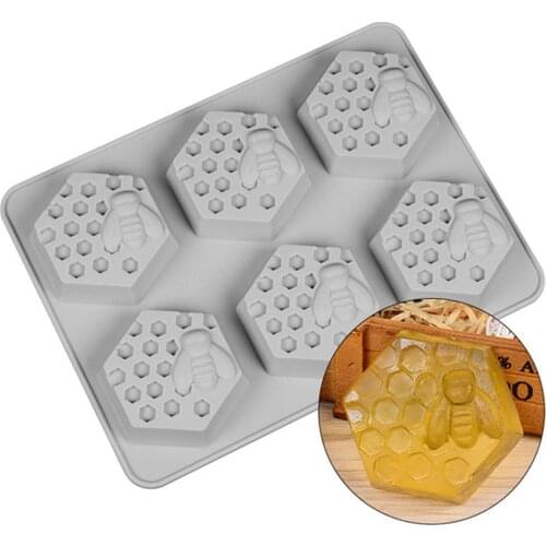 Silicone Mold Bee Soap mold 6 cavity easy to Demolding Handmade Soap Craft For DIY Soap making mold soy wax candle making
