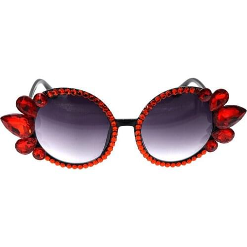 Fashion luxury rhinestones cat eye sunglasses women brand designer oversized cat sunglass ladies party black eyewear