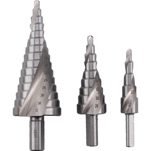 4-32/4-20/4-12mm Spiral Drill Bits HSS Power Tools Metal Steel Hole Cutter Grooved Step Drilling Bit