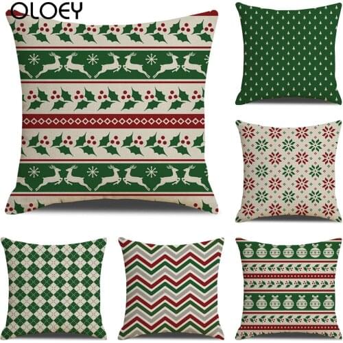Super Hot Plaids Cushion Covers Red Green lattice Linen Pillow Cover Nordic Geometric Christmas Pillow Cover Decorative Pillows