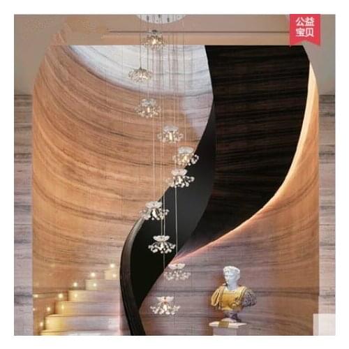 Pendant lamp LED 90-230V Contracted Creative Dandelion 10 heads K9 Crystal Stair clean Restaurant pendant Droplight Sitting Room