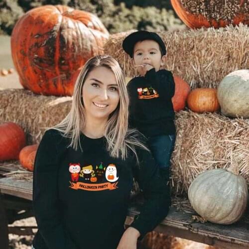 Family Matching Halloween Costumes Funny Halloween Eve Outfits Father Mother Daughter Son Sweatshirt Women Men Kids Baby Clothes