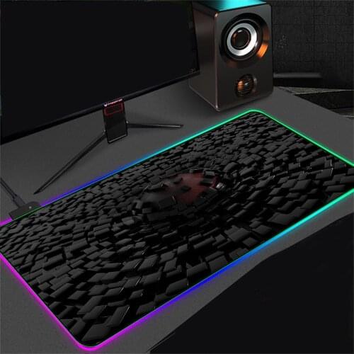 XGZ Black Square RGB Mouse Pad LED Gaming Luminous Mouse Pad Office Desk Pad Top Quality Rubber Non-slip Minipc Pad 30x80cm CSGO