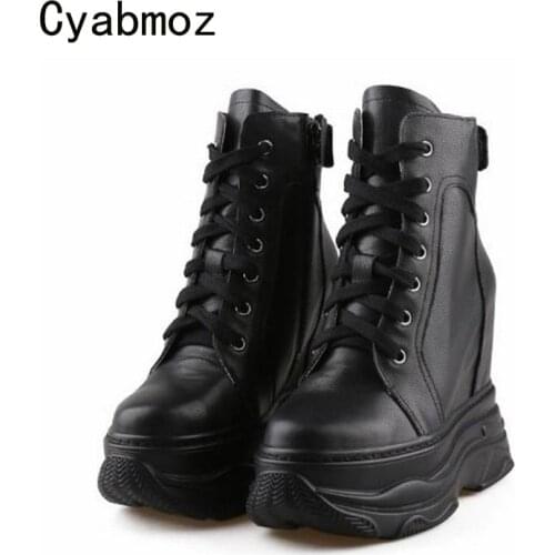 Cyabmoz Height increasing Shoes Woman Sneakers Fashion Party Casual Women Ladies Shoes Sexy High heels Pumps Platform Lace up