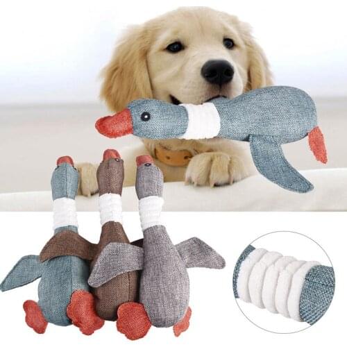 Chew Pet Toy Squeaky Geese Wild Play Sound Toys Funny Plush Durability Chew Molar Toy Fit Dogs Puppy Toys To Clean The Teeth