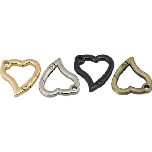 1pcs Metal Heart Shape Ring Openable Keyring Leather Craft Bag Belt Strap Buckle Trigger Snap Clasp Clip Connector DIY Accessory