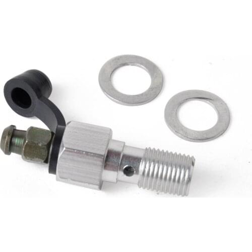 1PC Motorcycle Steel Brake Caliper Bleed Screw/Nipple With Black Dust Cap w/Banjo Bolt High Quality M10x1.25mm