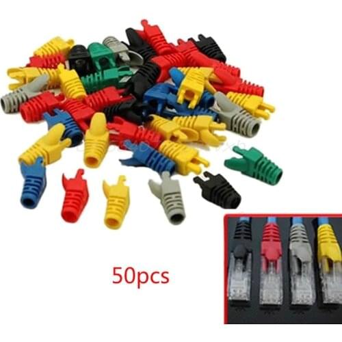 10Pcs/50Pcs Network RJ45 Cable Ends Plug Connector Cover Boots Cap Cat5 Cat6 Safety RJ45 Connector Jacket
