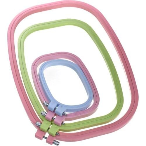 4pcs/set Embroidery Frame Hoops Hoop Handhold Square Cross Stitch Frame Hoop Plastic Sewing Craft Accessories DIY Sewing Tools