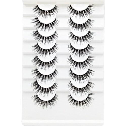 8 Pairs of False Eyelashes, Eyelashes, Natural Soft, Three-dimensional Curling, Long and Thick, Distinct Layers