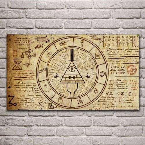 Living room home wall decoration fabric poster ravity Fall sIl luminati the all seeing eye pentagram EX054