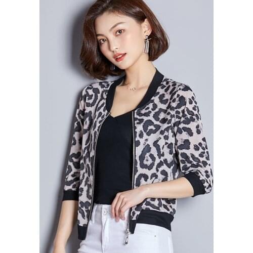 Plue Size 5XL Jackets Women Autumn Summer Women Leopard Print Basic Jacket Fashion Spring Outwear Bomber Female Baseball Jacket