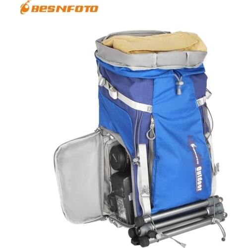 Besnfoto BX-2019 DSLR Backpack Quick Side Access Waterproof Camera Bag Lightweight Pack For Speed Hiking Bagging