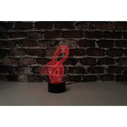 Free Shipping, YJM-2869,3D Abstraction 2, 3D LED Decorated Colorful Nightlights, Table or Bed Lamp with Touch Control