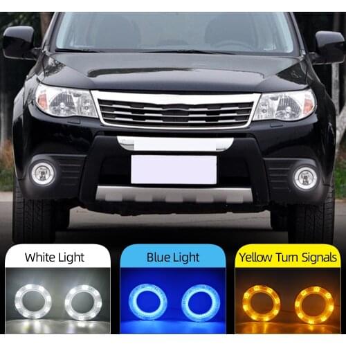 Car Flashing 1 Pair Daylight Car LED DRL Daytime Running Lights Fog head Lamp cover For Subaru Forester 2009 2010 2011 2012