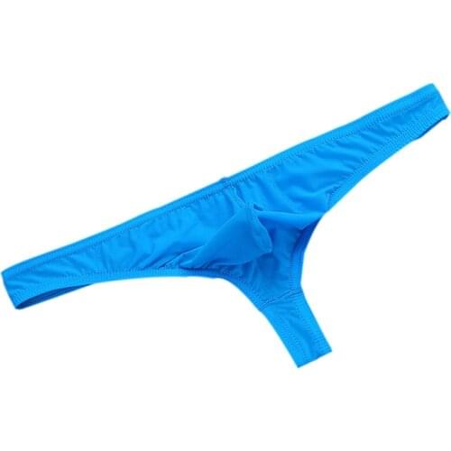 Gay Sexy Men Thongs and G Strings Sexy Ice Silk Underwear Men Tanga Hombre String Homme Camo Bulge Pouch Male Underpants